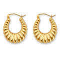14KY Shiny Hollow Hoop Earring