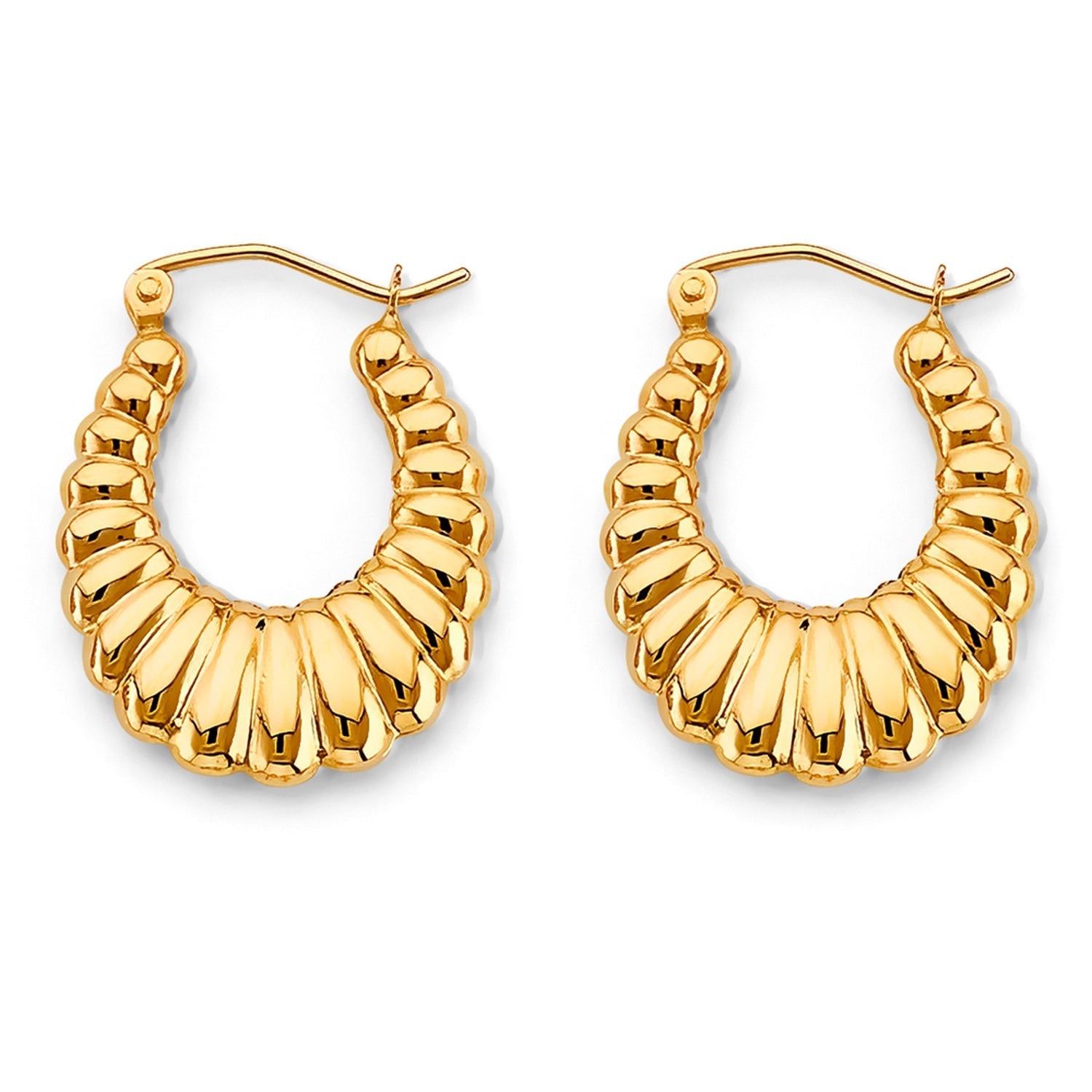 14KY Shiny Hollow Hoop Earring