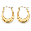 14KY Polish Hollow Hoop Earring