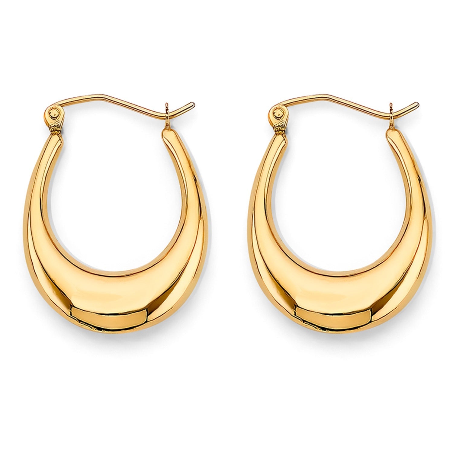 14KY Polish Hollow Hoop Earring