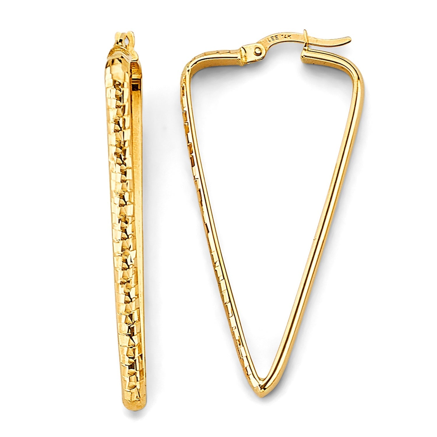 14KY D.C. Triangle Shape Hoop Earring