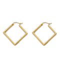 14KY Tube Square Polish Hoop Earring