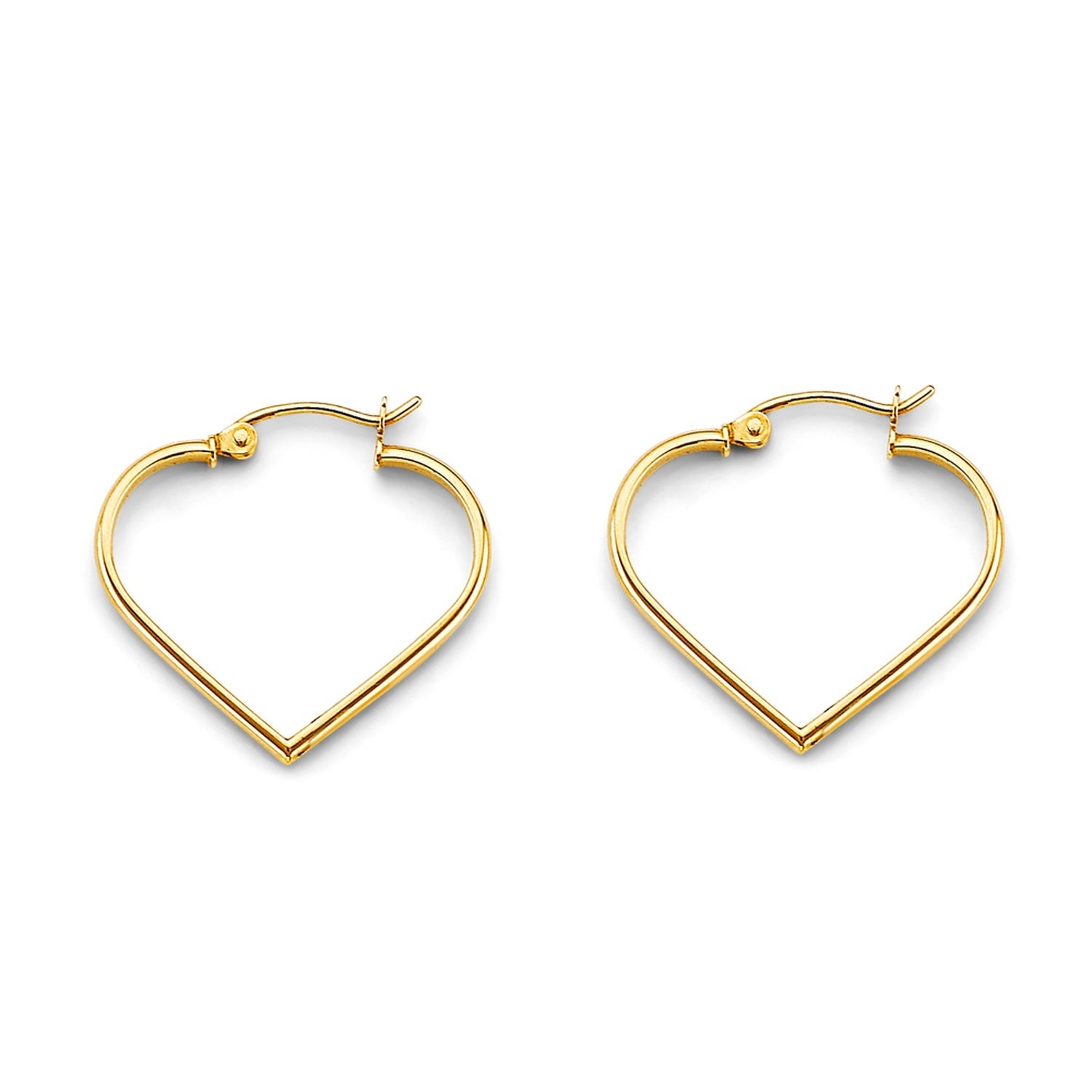 14KY Heart Tube Hoop Earring