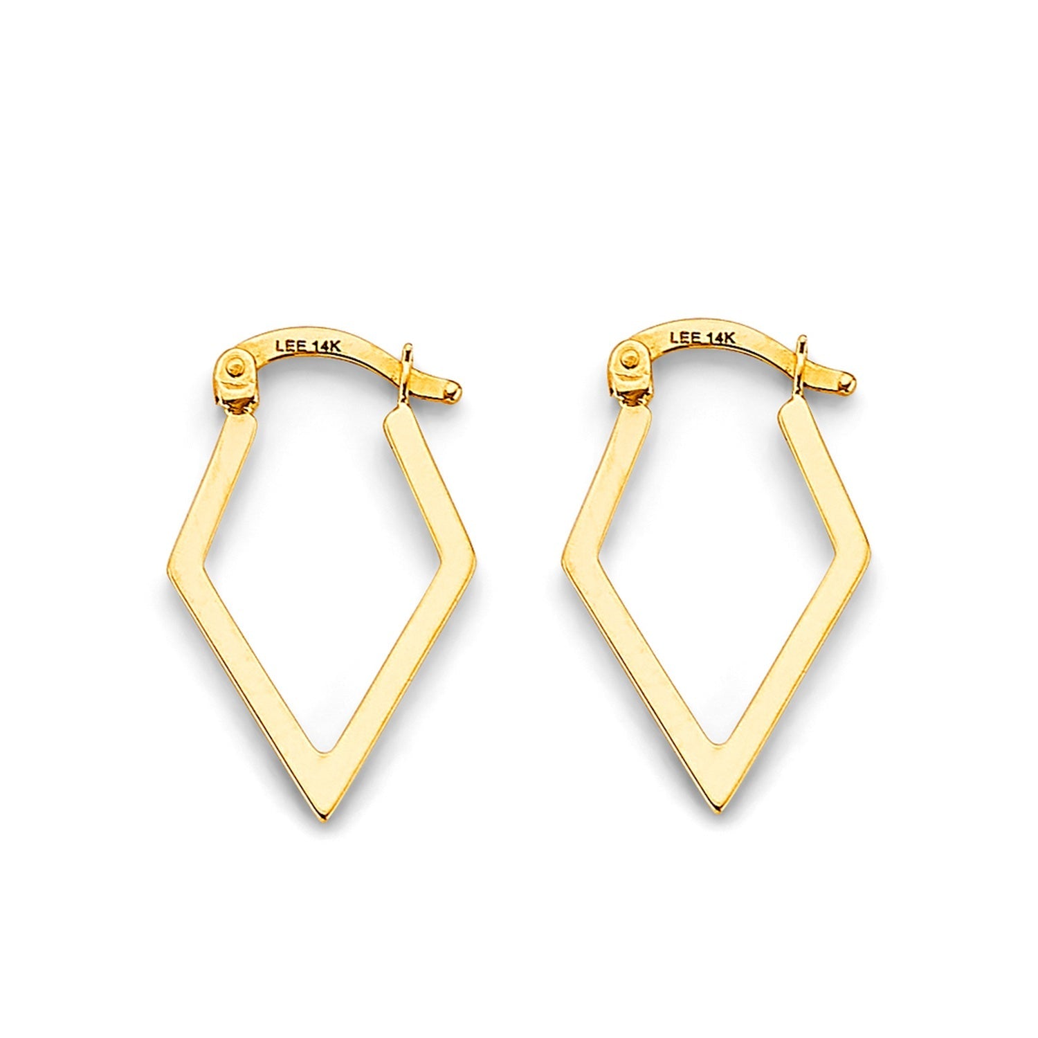 14KY Diamond Shape Hoop Earring