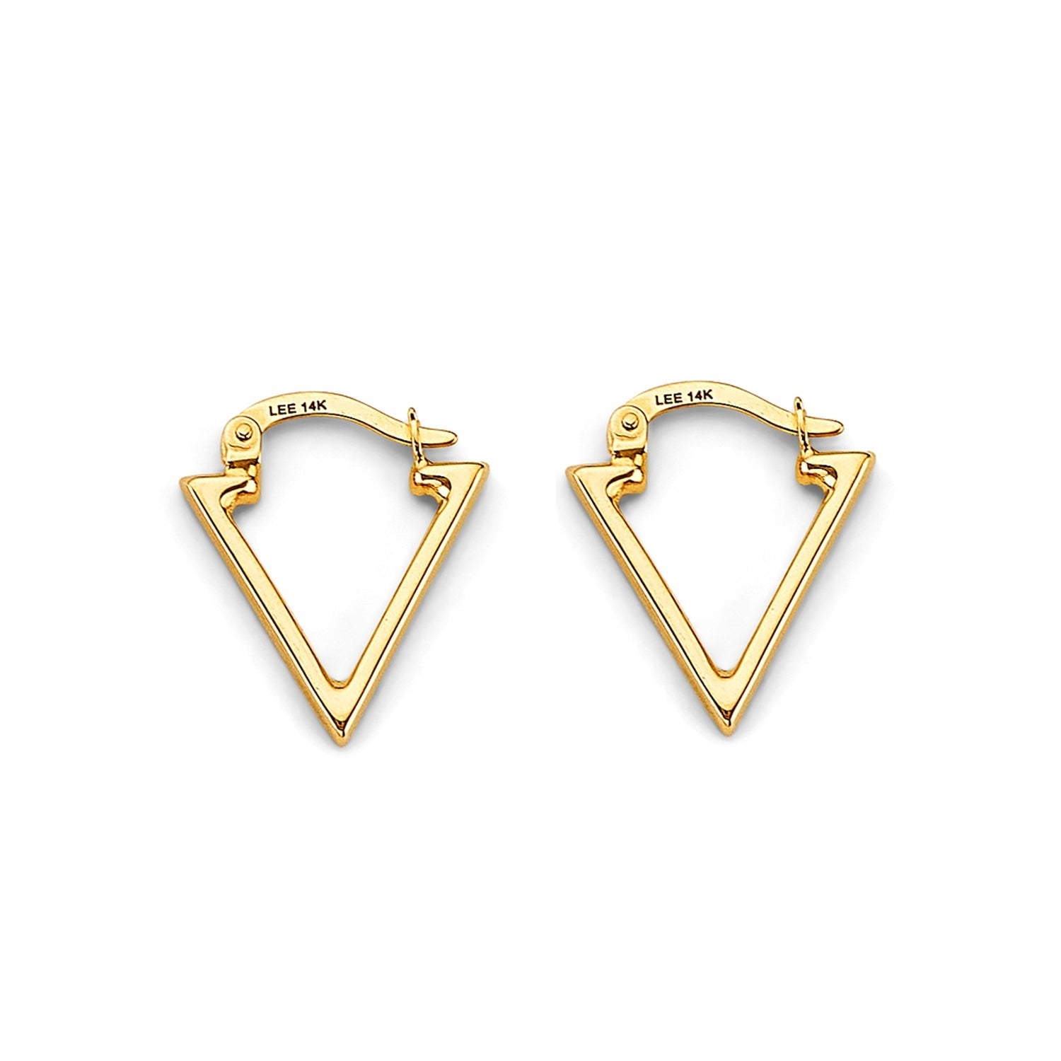 14KY Triangle Shape Hoop Earring