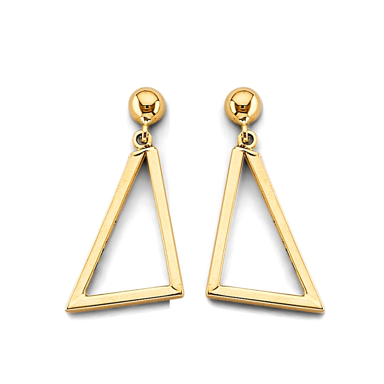 14KY Dangling Triangle Earring