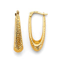 14KY D.C. Teardrop Hollow Hoop Earring