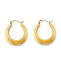 14KY Star Cut Hollow Hoop Earring
