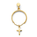 14KY Hanging Cross Earring