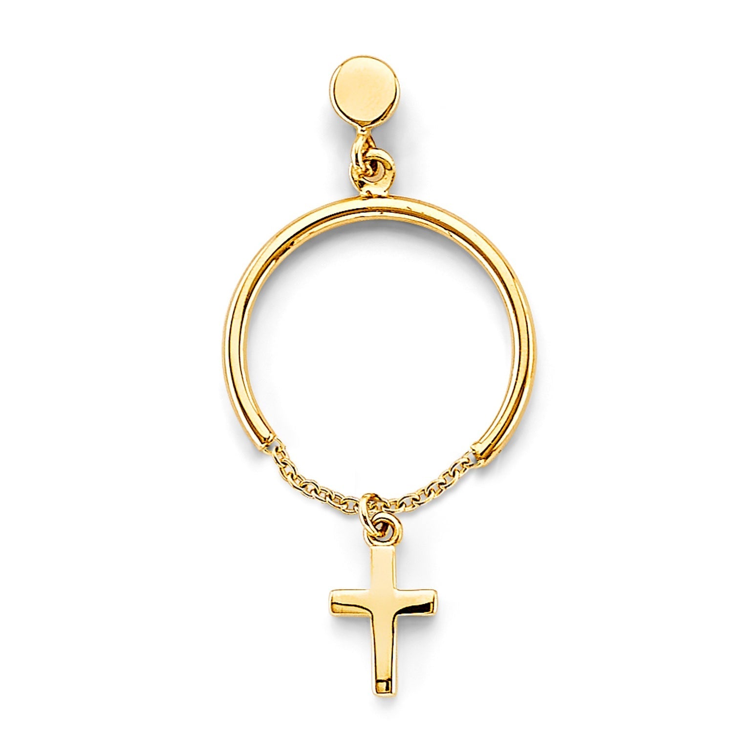 14KY Hanging Cross Earring