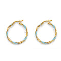 14KY Enamel Twisted Hoop Earring