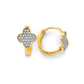 14K 2T Clover CZ Huggies