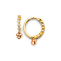 14K 2C Heart Charm CZ Huggies