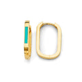 14KY Turquoise Paperclip Huggies