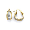 14K 2T Greek Design Huggies Earring