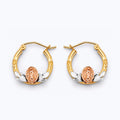 14K 3C Guadalupe Hoop Earring