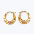 14K 3C Flower Hoop Earring