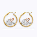 14K 2C Mom Hoop Earring