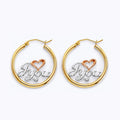 14K 3C I Love You Hoop Earring