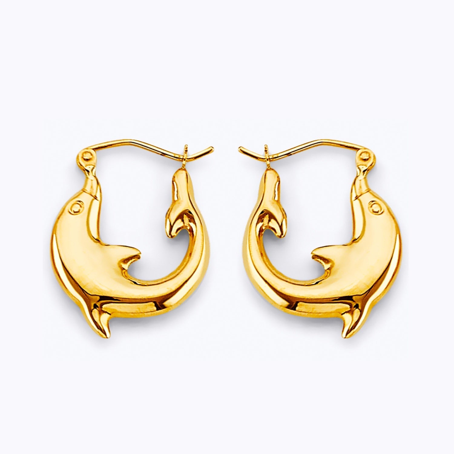 14KY Dolphin Huggies Earring