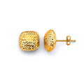 14KY D.C. Flat Square Push Back Earring