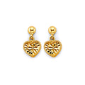 14KY Hanging D.C. Heart Push Back Earring