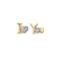14K 2T I Love You Push Back Earring