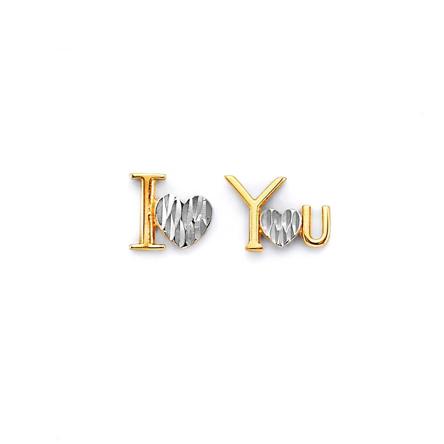 14K 2T I Love You Push Back Earring