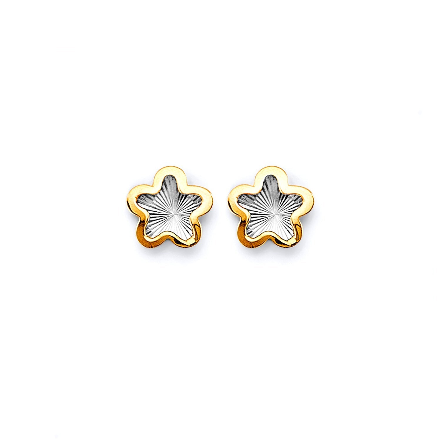 14K 2T D.C. Star Push Back Earring