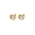 14K 2T D.C. Heart Push Back Earring