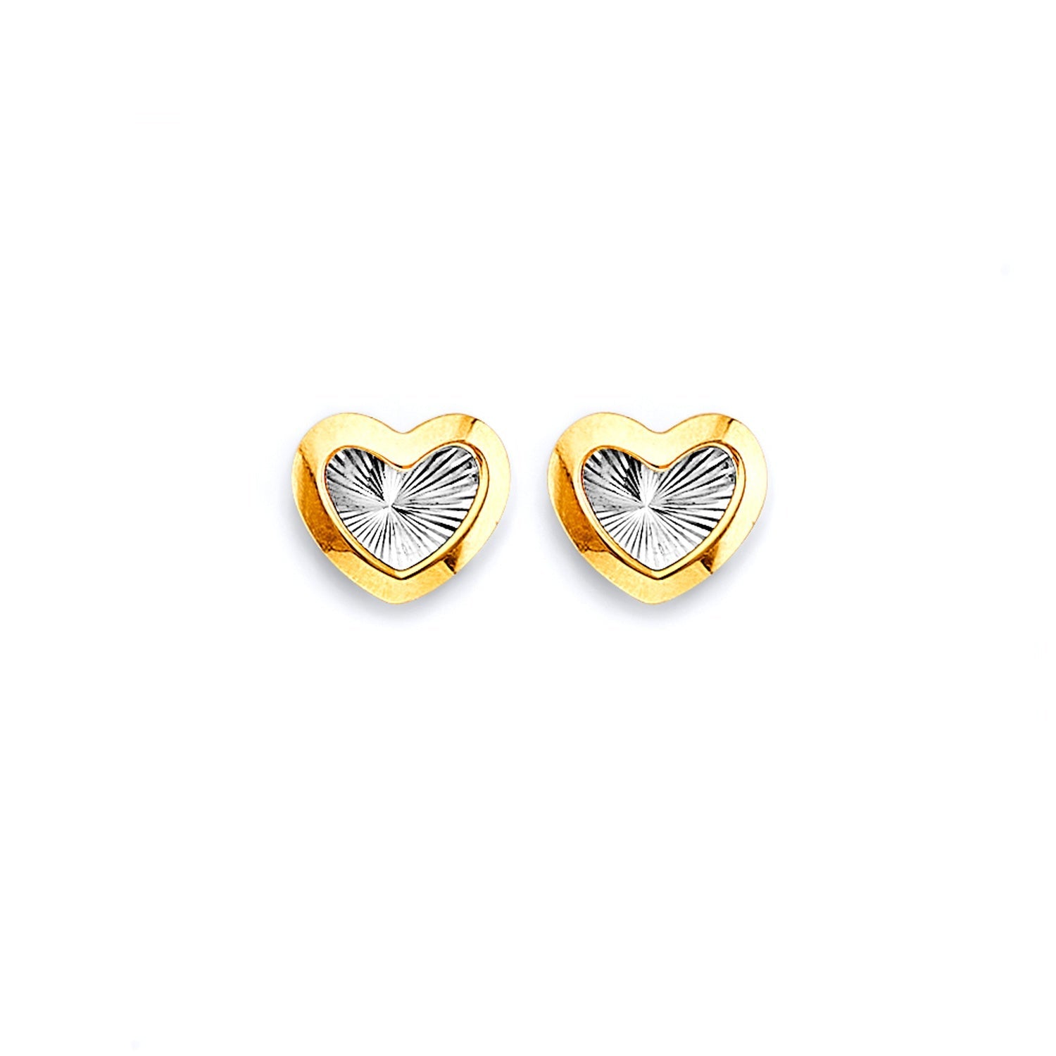 14K 2T D.C. Heart Push Back Earring