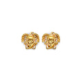 14KY CZ Medusa Push Back Earring