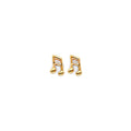 14K 2T Music Note Push Back Earring