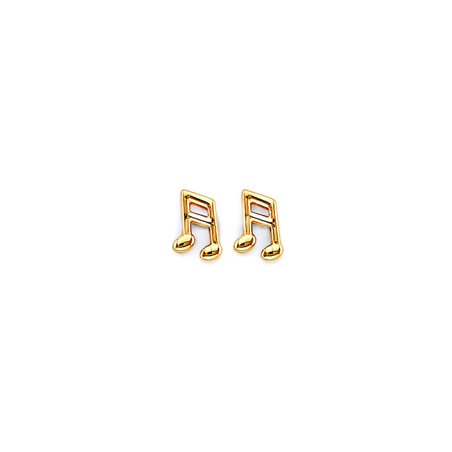 14K 2T Music Note Push Back Earring