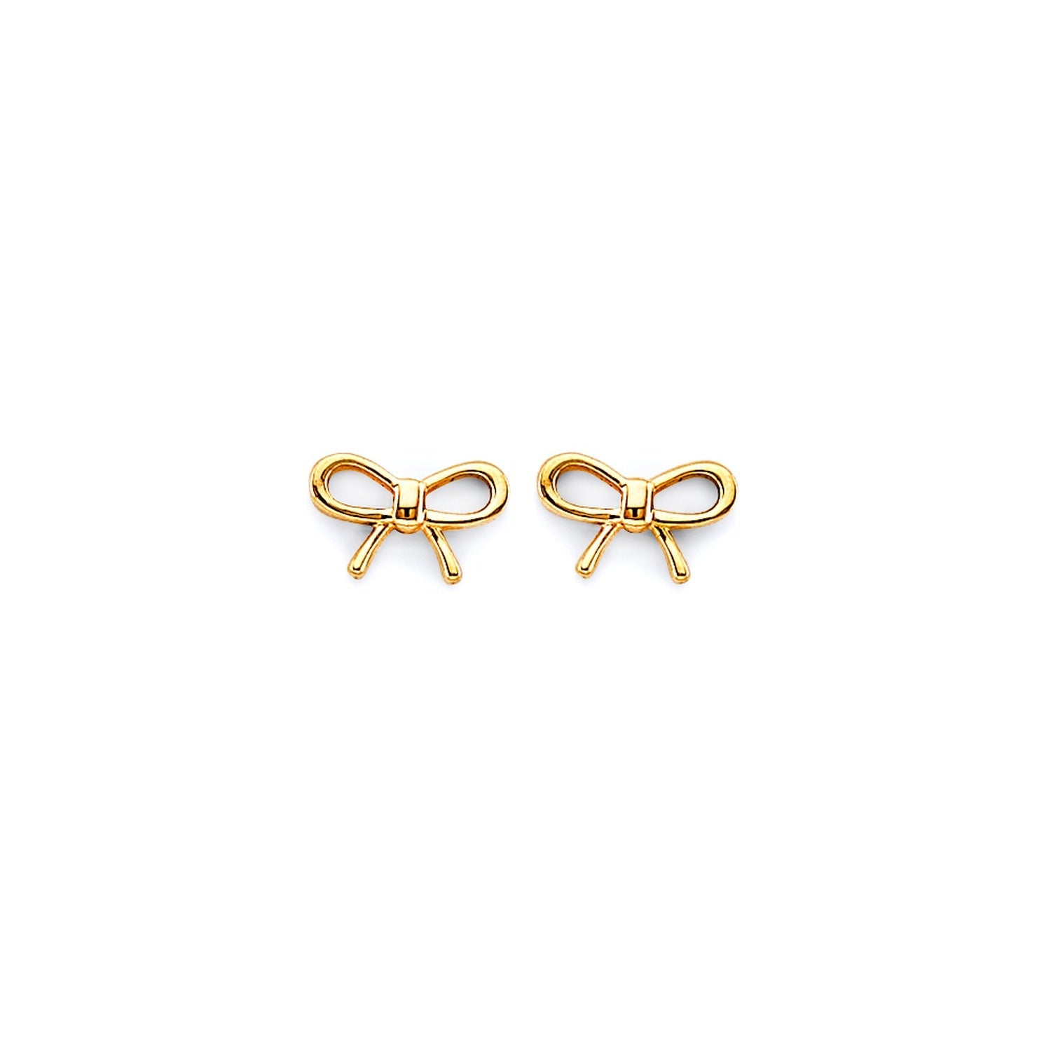 14KY Ribbon Push Back Earring
