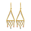 14K 3C Beaded Earring