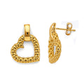 14KY Hollow Mesh Heart Design Earring