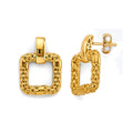 14KY Hollow Mesh Square Design Earring