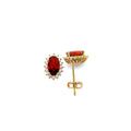 14KY CZ Jun Oval Birthstone Earring