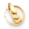 14KY Graduated Plain Polish Hoop Earring
