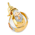 14K 3C Cross Graduated Hoop Earring