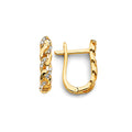 14KY CZ U Shape Huggies Earring