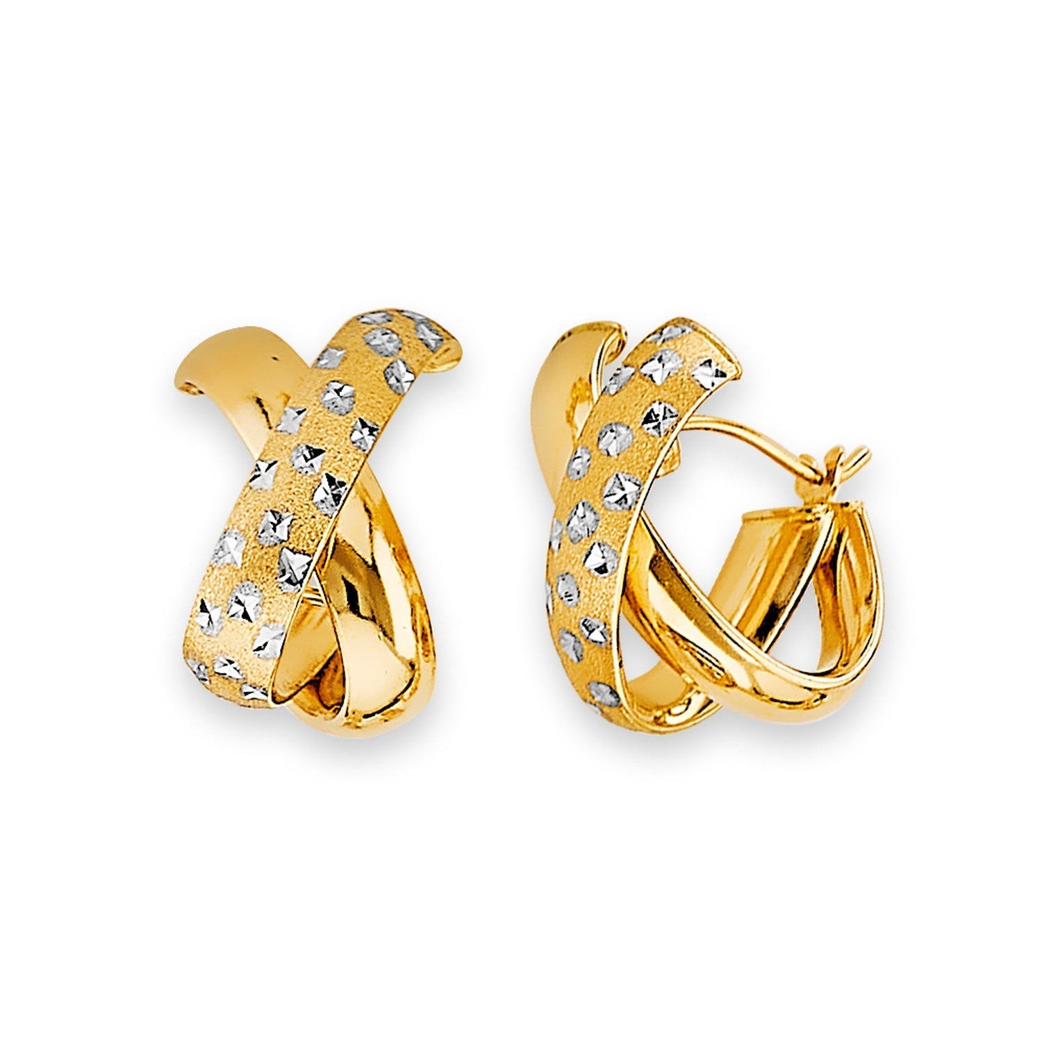 14K 2T Satin Star D.C. X Huggies Ear