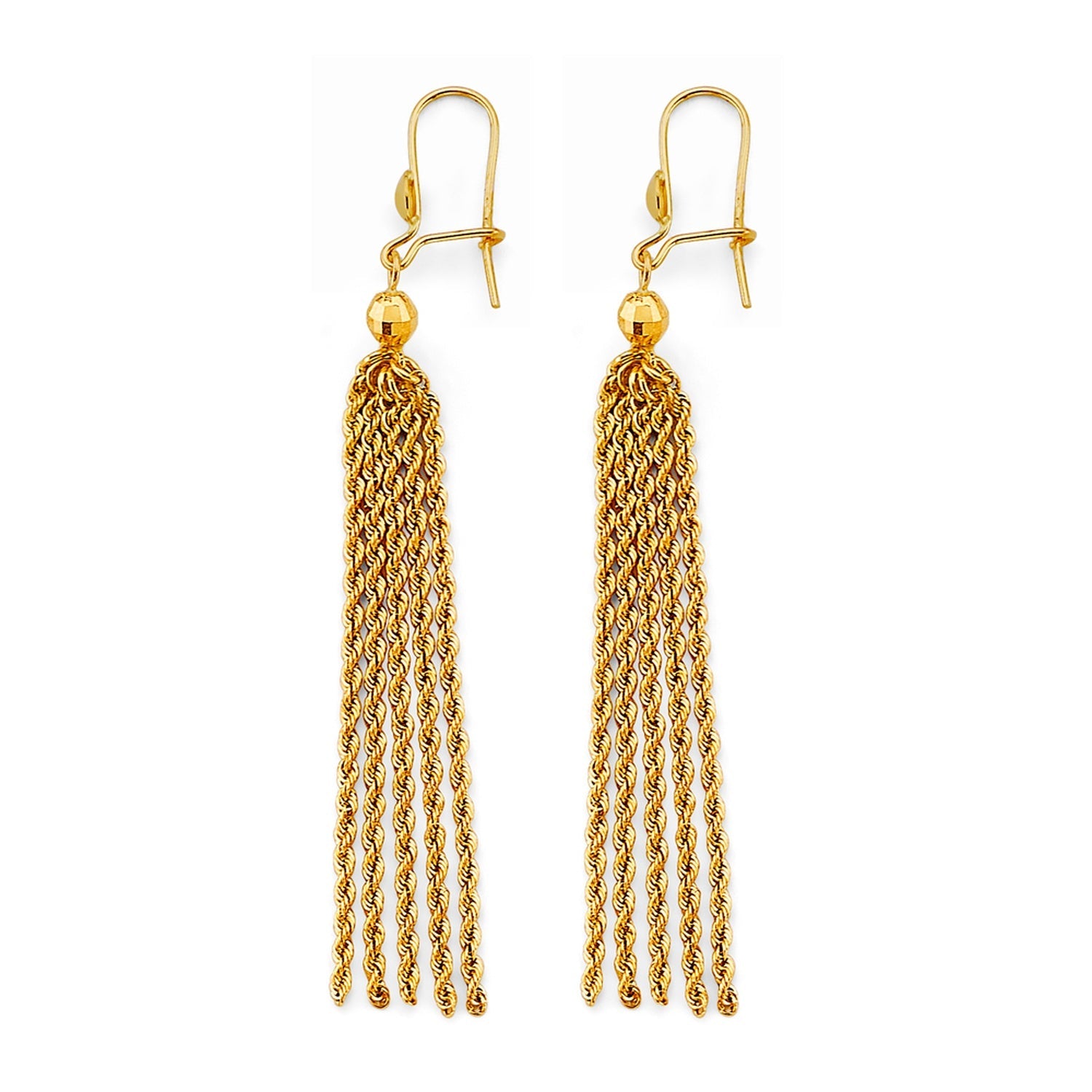 14KY Hanging Rope Chain Earring