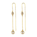 14K 3C Double Line Chain Earring