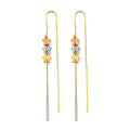 14K 3C Star Double Line Chain Earring
