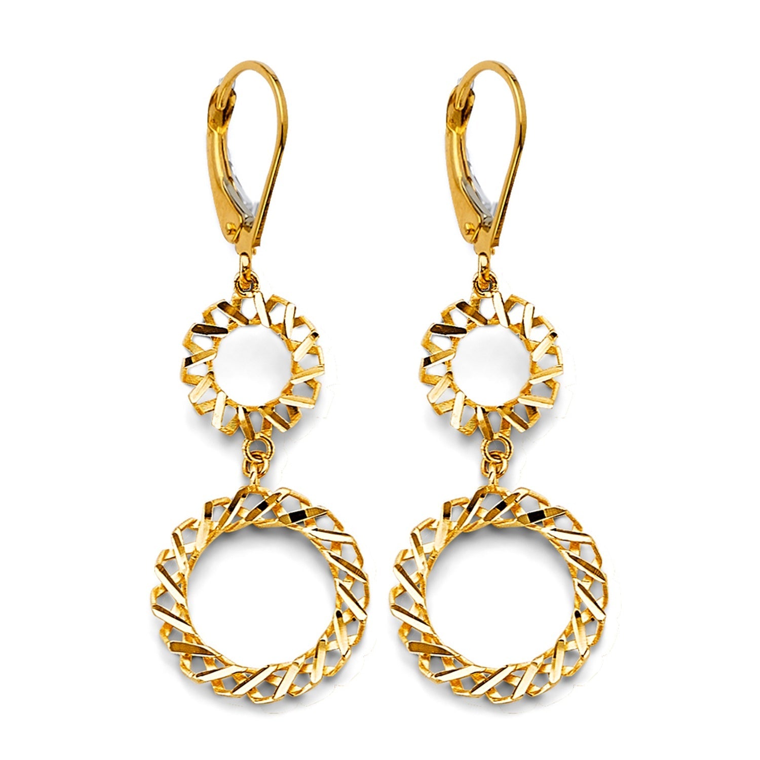 14KY Fancy Hanging Circle Earring