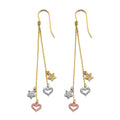 14K 3C Hanging Heart & Star Earring