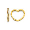 14KY CZ Heart Shape Huggies