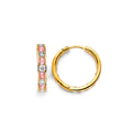 14KY CZ Channel Huggies Earring